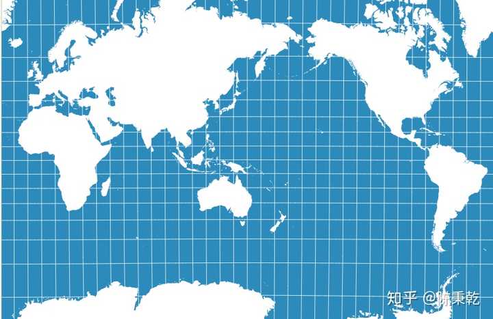 墨卡托投影/mercator projection得到的平面地图