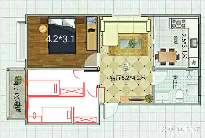 76平两室一厅怎样改成三室一厅?