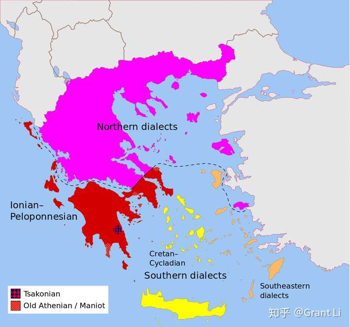 马其顿地区的方言从阿提卡系变成北方系,很可能和6世纪-8世纪的人口换