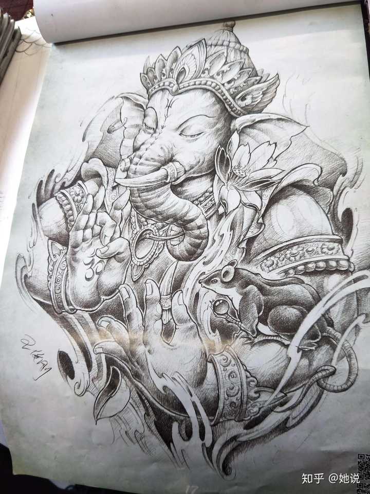 想在大腿纹身,不毁皮的情况下两千左右能纹多大的,比如象神,死神之类