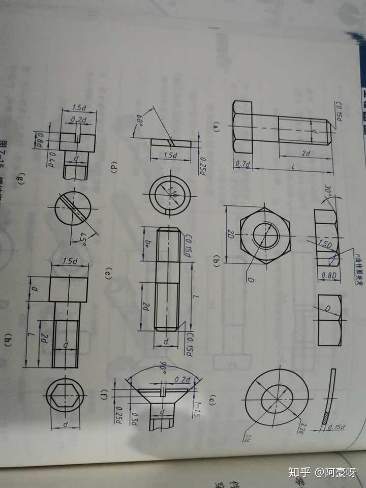 有没有会工图螺纹连接的,这两个图怎么画呀?