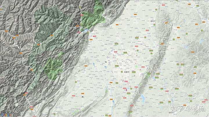 成都三绕(环成都经济区高速)范围内地形图