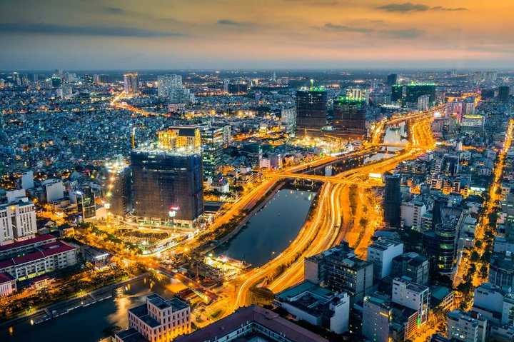 越南,胡志明市夜景