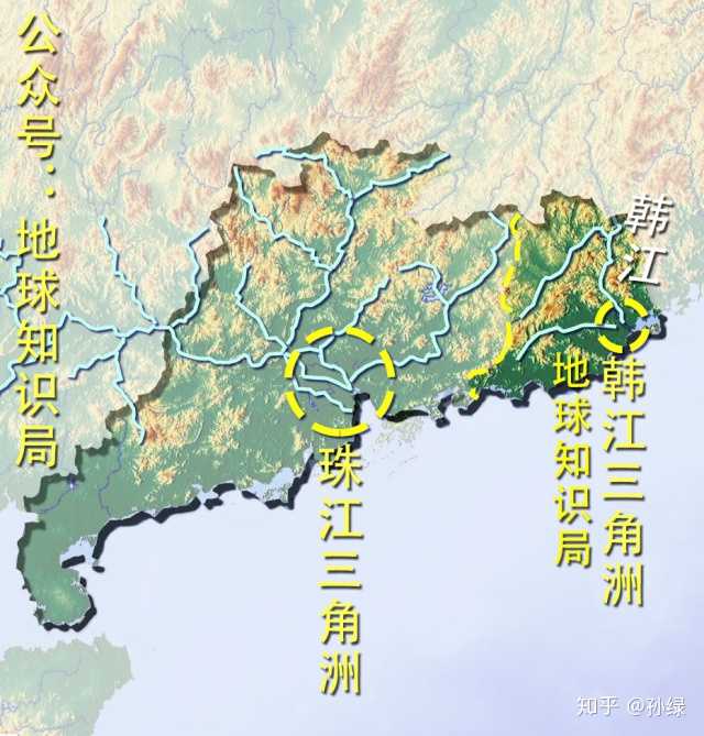 形成了省内最大的冲积平原——珠江三角洲,面积大概在1万平方公里