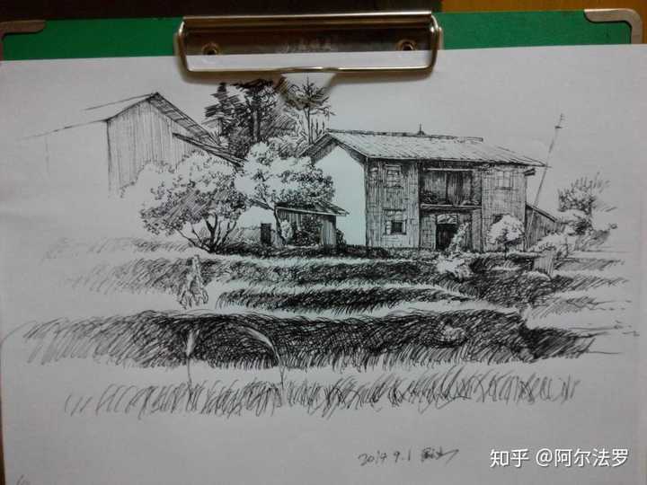 这是素描的风景,完成度是比较高了.