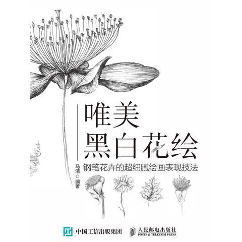 唯美黑白花绘:钢笔花卉的超细腻绘画表现技法(书籍)