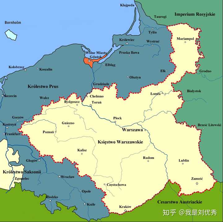 华沙公国疆域,图源:https://de.wikipedia.