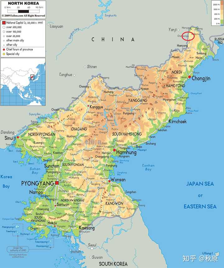 朝鲜王国的钟城府境内,即今天朝鲜民主主义人民共和国咸镜北道稳城郡
