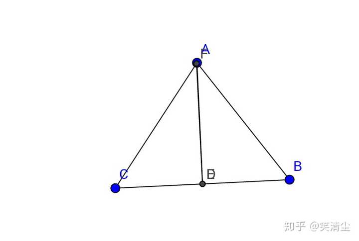 这是唯一一种交点在形内的情况,但只能由此证得ab=ac.