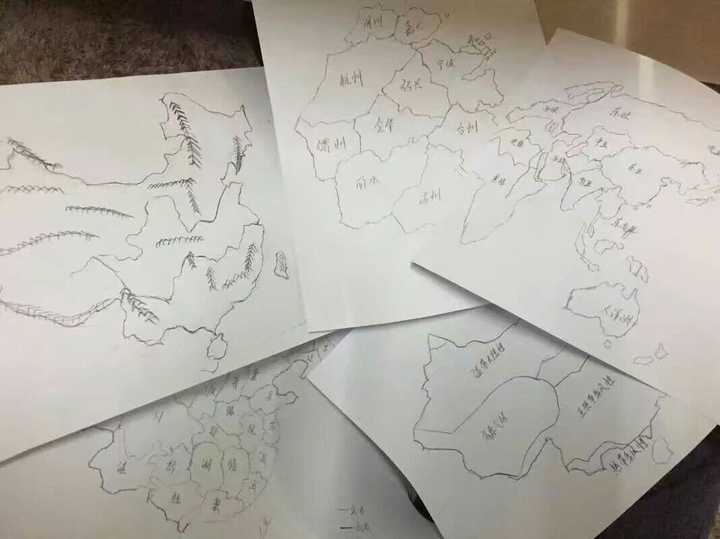 两年前画过的地图.大概是地理的作业吧.