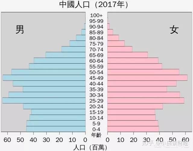 下面是中国的"人口年龄结构图"