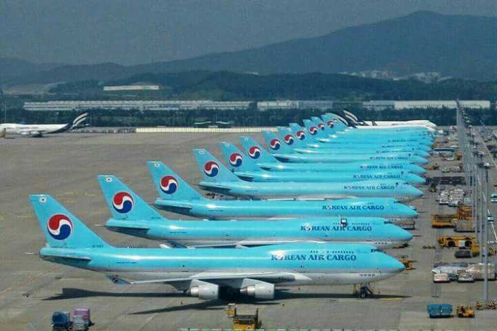 大韩航空(korean air),这是第一架因为颜色吸引住我的飞机,也因此就踏
