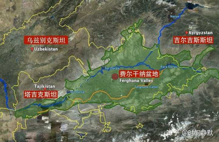 费尔干纳盆地示意图