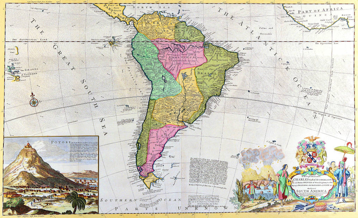 莫尔绘制的南美洲地图