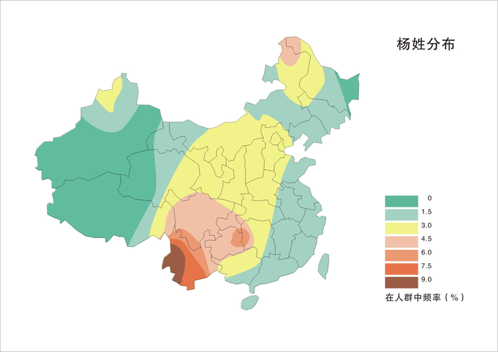 白姓呈现二元分布,云南或许是少数民族姓?