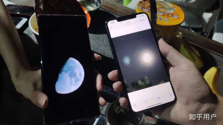 那些放大n倍在比较的太无聊了 mate30pro和iphone11手持拍摄月亮效果