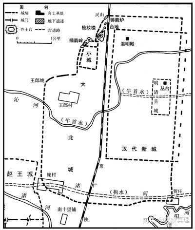 后来赵邯郸故城"遗传"了这个特质,由相邻的"大北城"与"赵王城"构成