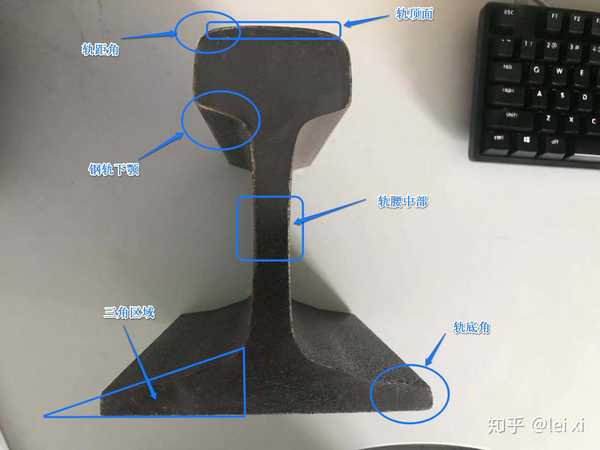 钢轨的「轨头」和「下颚」部位分别在哪里?