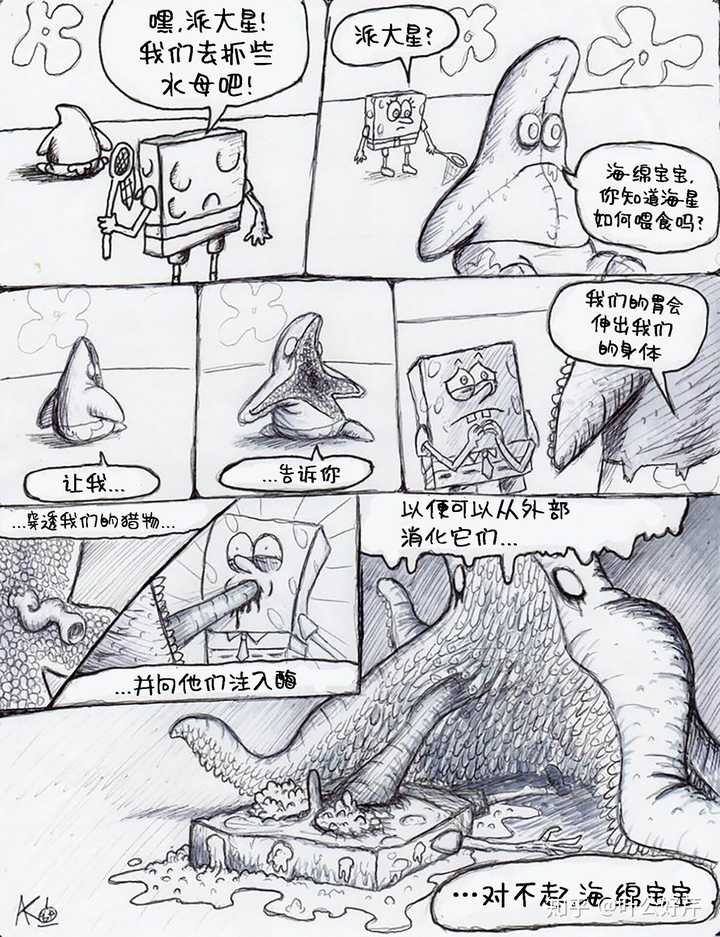 谁有海绵宝宝那个派大星变成怪物吃掉海绵宝宝的那个漫画?