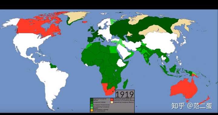 这是1939年世界地图,二战中各个国家殖民地的区域.东北沦为日占区