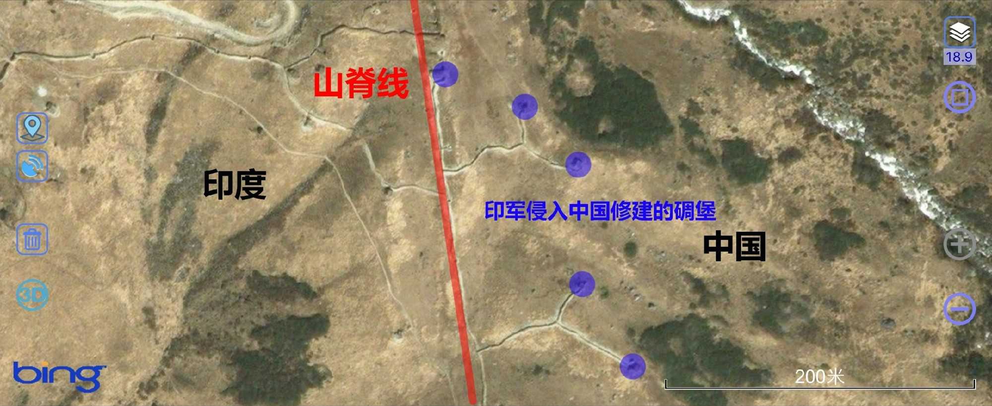 在洞朗地区,印军在中方一侧修建了诸多碉堡和战壕.