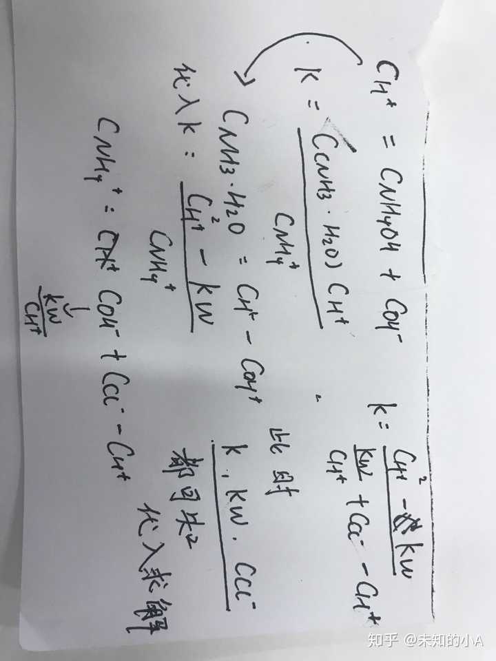 所以需要铵根离子的水解常数可以算出来