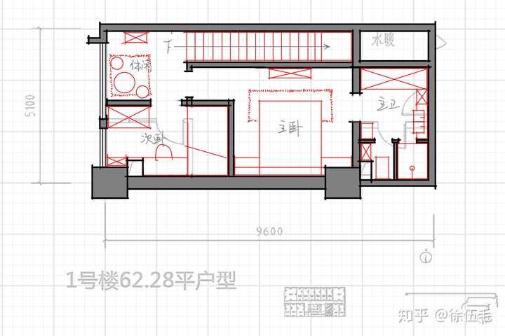 2f平面图,层高约2.2米
