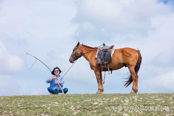 牧羊人也有自己的职责,在我们尽兴之后,远远望着牧羊人骑着枣红马帅气