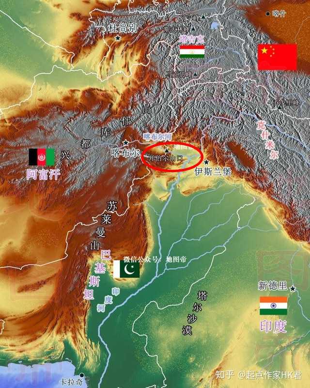 开伯尔山口就位于今天阿富汗的喀布尔河流域,介于阿富汗与巴基斯坦