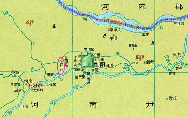 这个雒阳"上林苑"的史料出处在范书《杨赐传》李贤注: 《洛阳宫殿名》