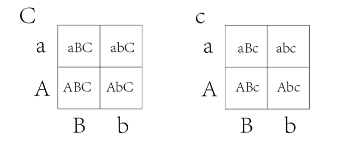 aabbcc为什么会产生八对配子?