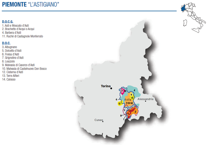 意大利葡萄产区详解|asti docg 阿斯蒂保证法定产区