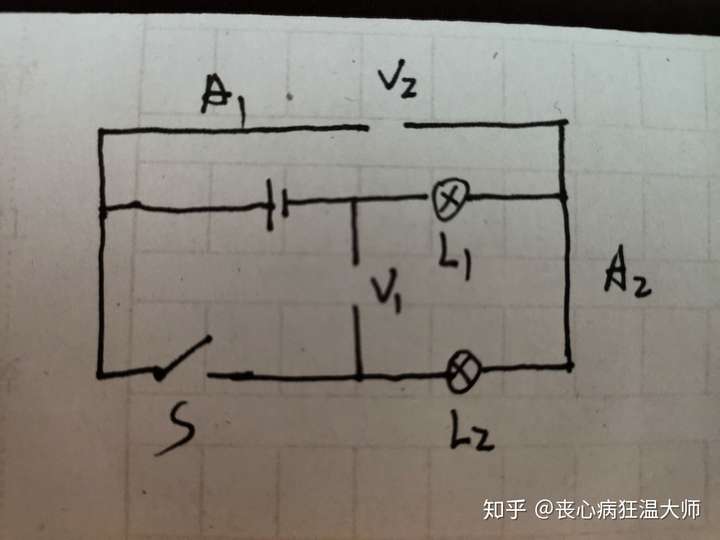 初中电学等效电路图?