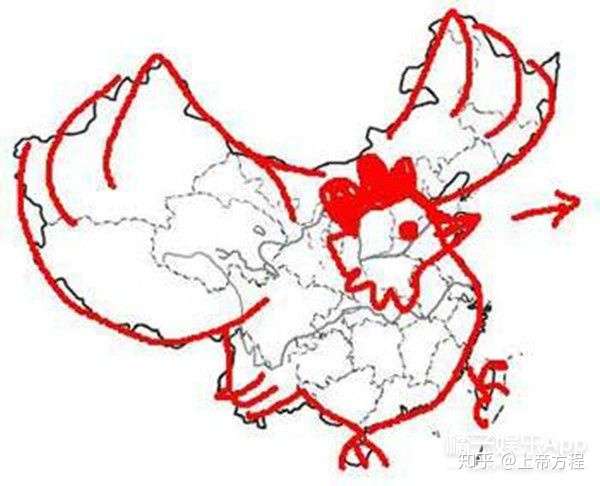 如果将中国地图画成一只鸡或其他动物,应该怎样画?