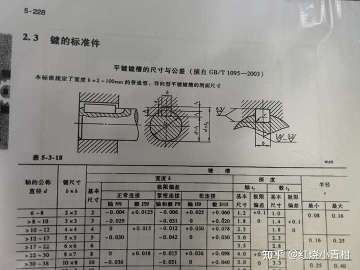 solidworks 轴上做一个键槽但是怎么知道他的深度?