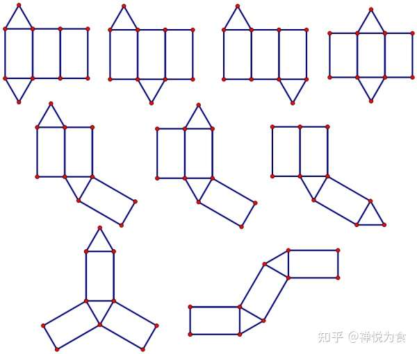 有没有三棱柱包装的展开图上下结构?