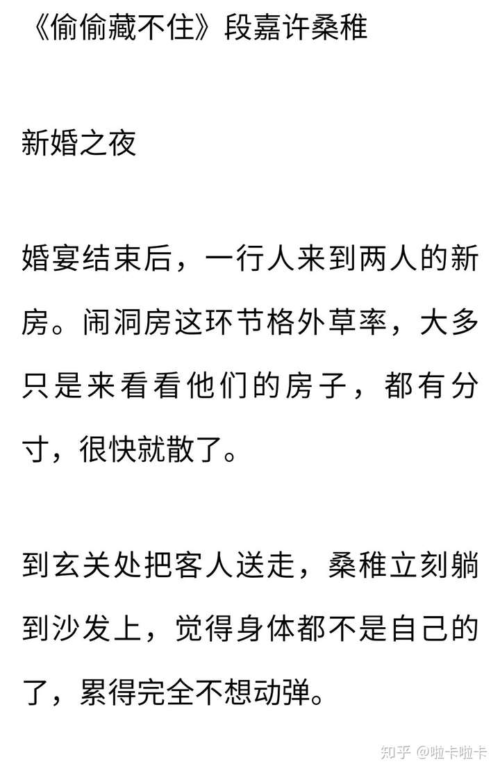 偷偷藏不住新婚番外段嘉许桑稚