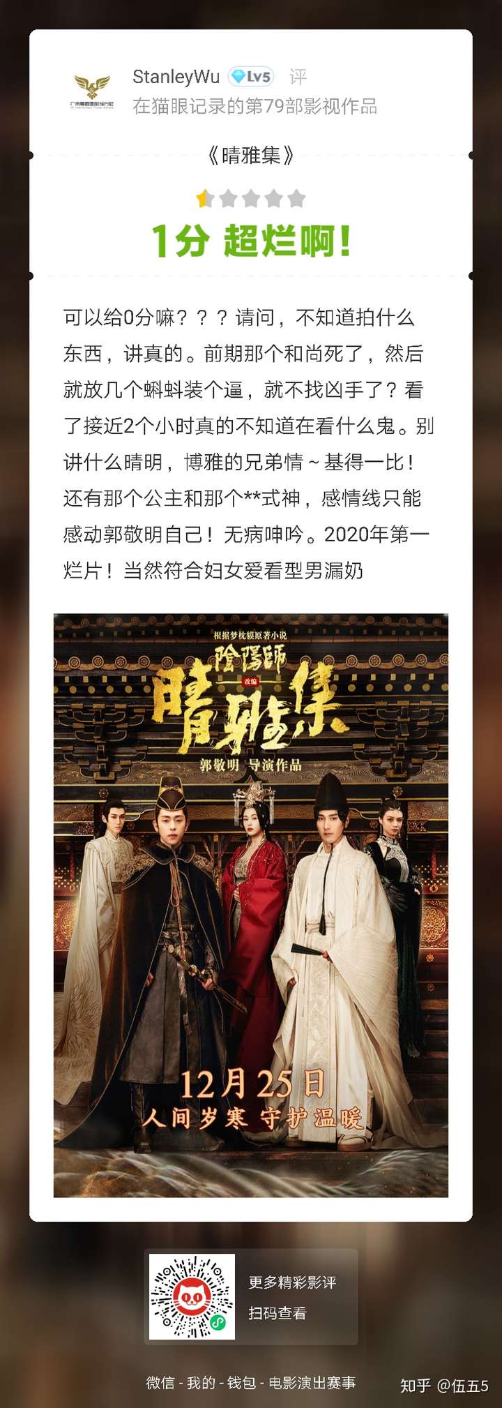 客观地说电影《晴雅集》的影片质量到底怎么样?