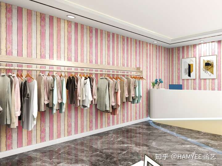 小服装店什么颜色墙纸比较好?