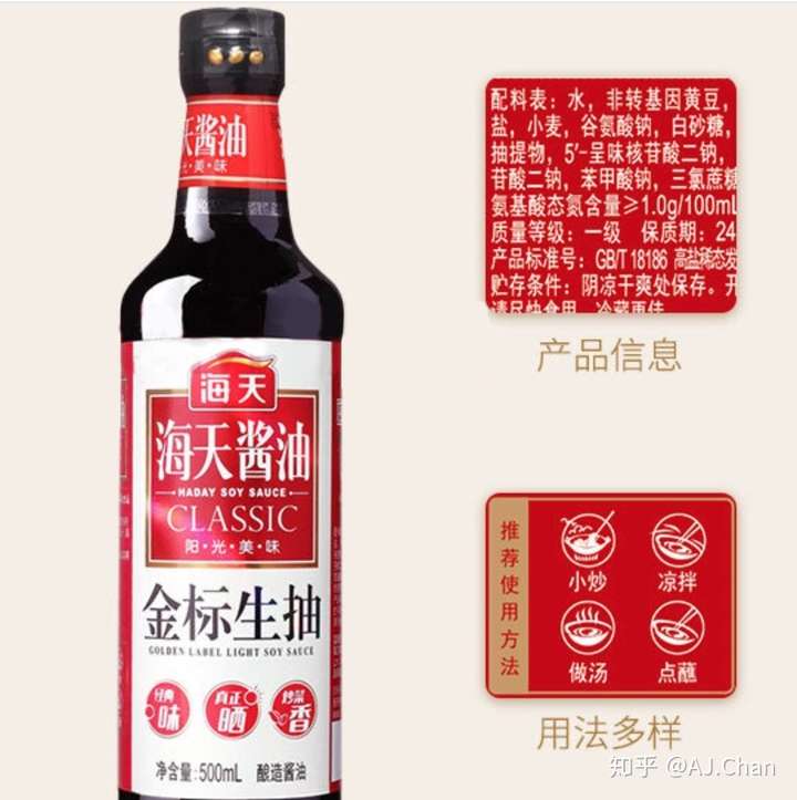 酱油的配料表所呈现出的内容同样会体现一款酱油的好坏.