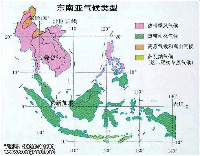 中南半岛和菲律宾群岛大部分地区