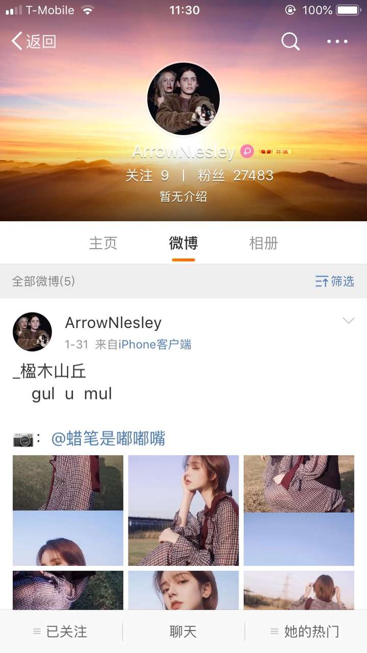 新浪微博:arrownlesley