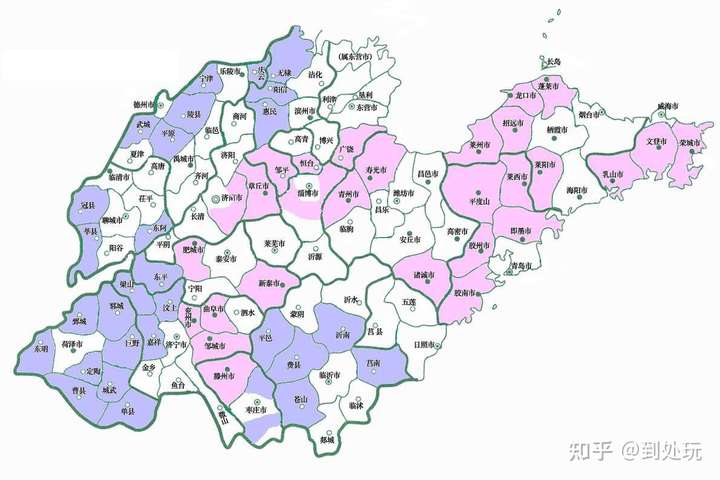 求一个山东省的高清地图蓝色标记地级市的
