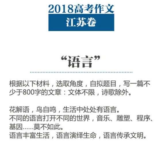 如何理解 2018 年江苏省高考作文「语言丰富生活,语言诠释生命,语言