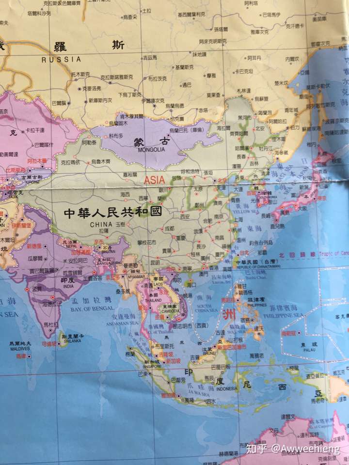 其他国家的世界地图中中国版图是什么样的