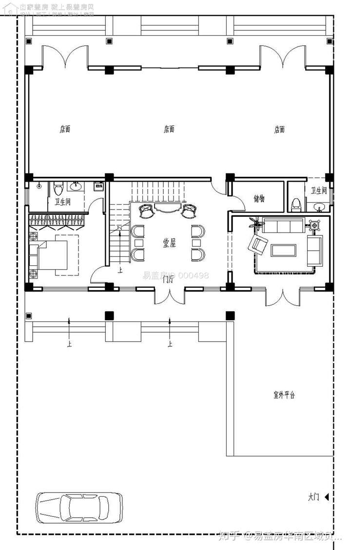 农村自建房一楼门市二楼自住东西长17南北宽13米求助如何设计靠谱使用