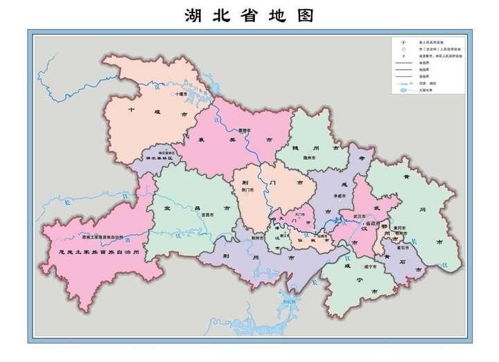 这是倒过来的湖北省地图
