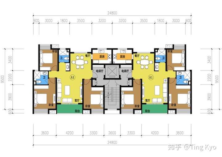 设计最佳的一梯两户(双开门电梯)