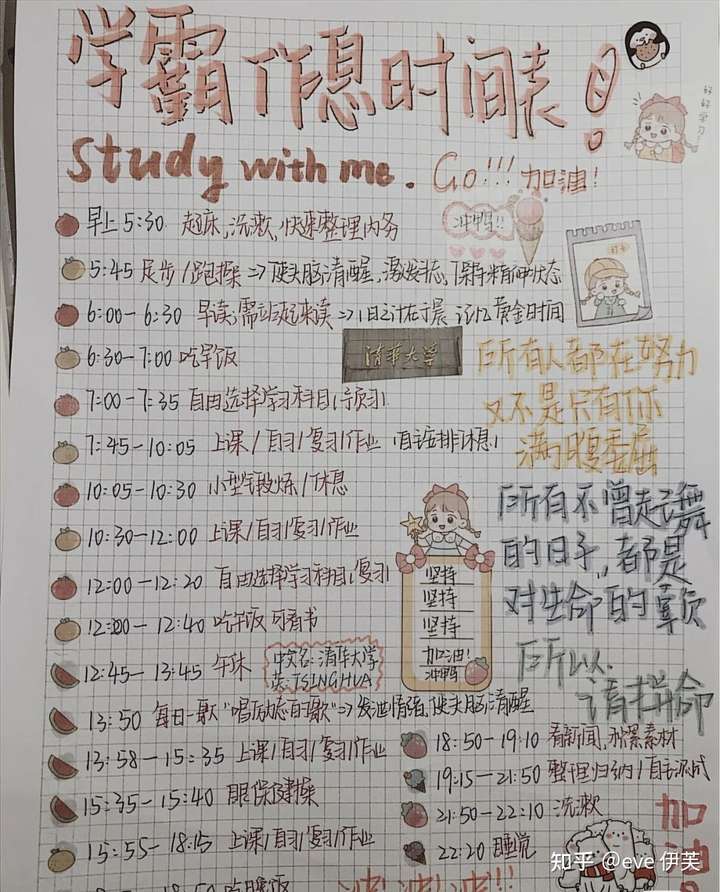 (另附学霸作息时间表,不说跟他一样,只希望能激励你)加油 看好你!