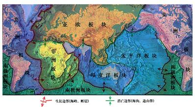 将地震带与板块构造的图在世界地图上相对照,很容易发现